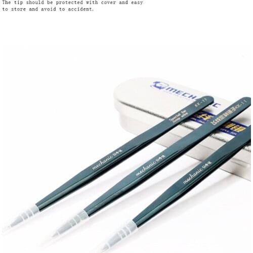 Electronics Industrial Tweezers Anti-static Stainless Tweezer Straight Curved Tip Jump Wire Picker for Phone Motherboard Repair