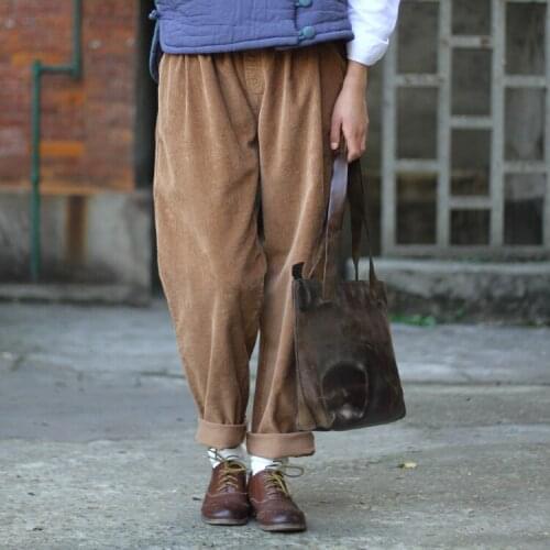 QATURALAN Women's Corduroy Trousers