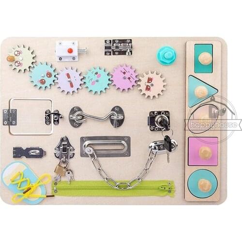 Baby Montessori Unlock Toy Essential Educational Sensory Board For Toddlers Busyboard Intelligence Development Educational Toys