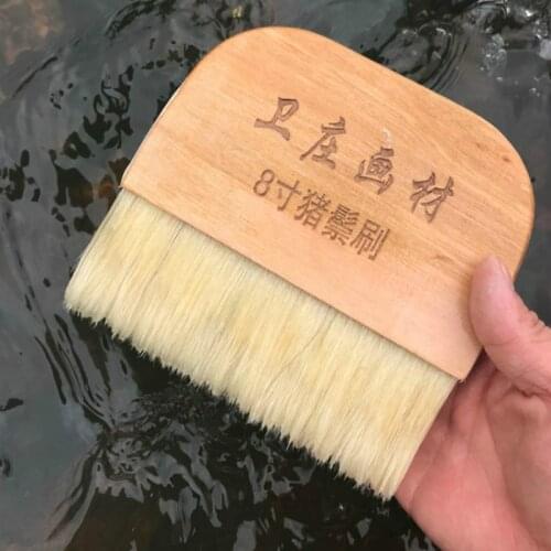 Wool Paint Brush High Quality Mounting a Picture Wooden Scrubbing Brush Bristle Paint Brush Mounting Tool Art Painting Supplies