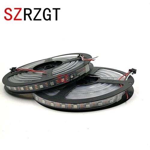 5V WS2812 RGB led strip 1M/5m 60 leds/m,White/Black PCB, led Addressable Digital strip light