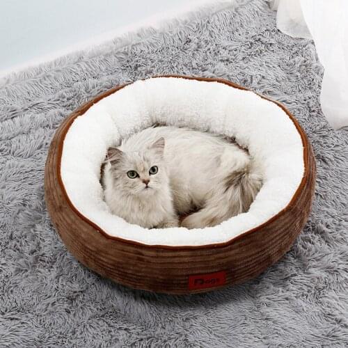 Warm Round Pet Dog Bed Super Soft Lamb Velvet Puppy Mattress Sleeping Sofa For Dog Chihuahua Dog Basket Pet Kennel Cat Nest