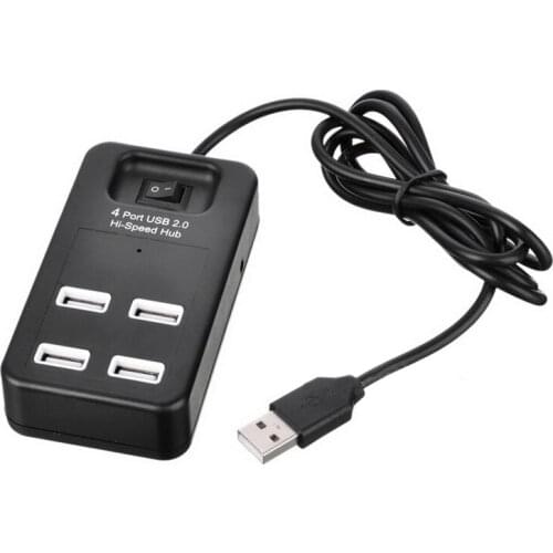 USB 2.0 4-Port USB 2.0 Hi-Speed HUB w/ Switch 480Mbps for PC/Laptop Compute