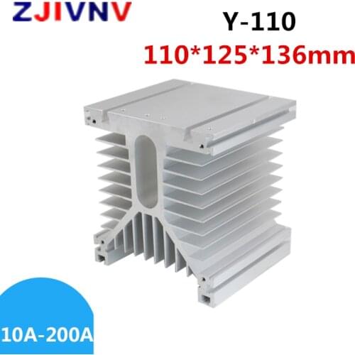 Y110 white 125*135*110 mm 100A three phase solid state relay SSR heat sink radiator Y shape