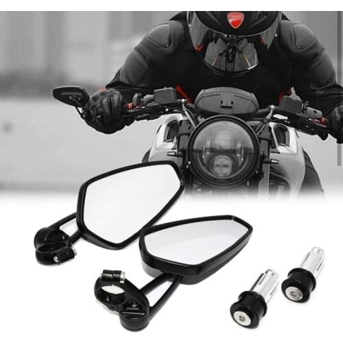 Motorcycle Bar End Mirrors 7/8 Inch 22mm Handlebar Rear View Side Mirror for GROM MXS125 CB500F MT-03 MT-07 FZ-07 MT-09