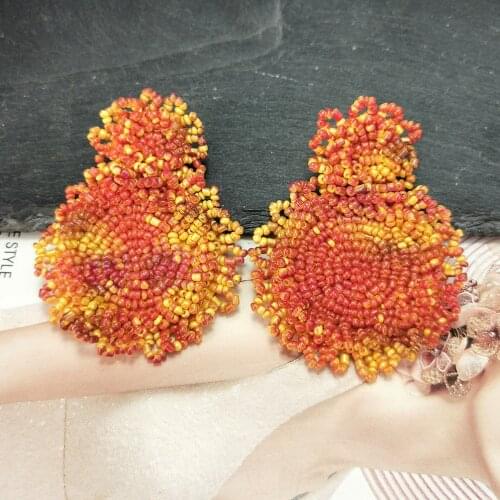 Handmade Multicolor Resin Beads Earrings For Women Boho Statement Beaded Drop Dangle Earrings Wedding Accessories Jewelry UKEN