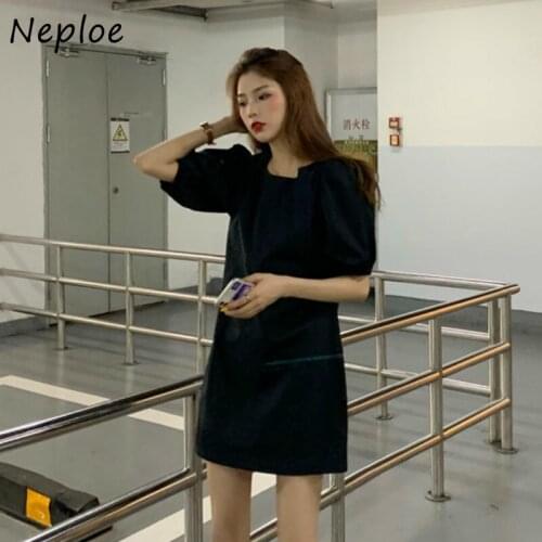 O Neck Pullover Short Sleeve Dress Women High Waist Hip A Line Slim Vestidos Solid Temperament Robe Summer 2021 New