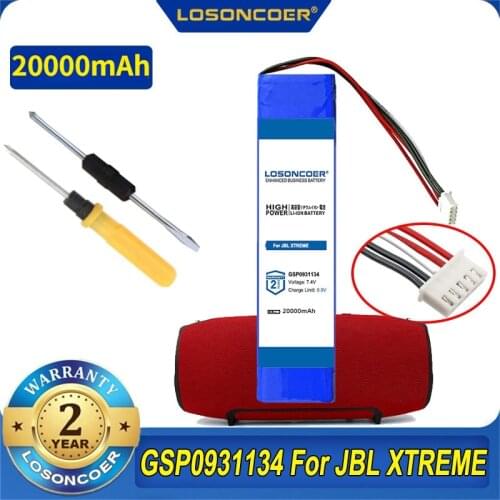 100% Original LOSONCOER 18200mAh GSP0931134 Battery For JBL XTREME Xtreme Bluetooth Speaker Battery
