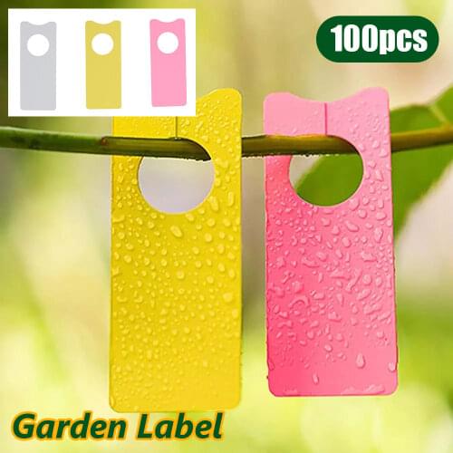 100Pcs Waterproof Plant Hanging Label Tag Plastic Seed Garden Name Card Marker Sign Board Multifunction Plant Flower Seeding Tag