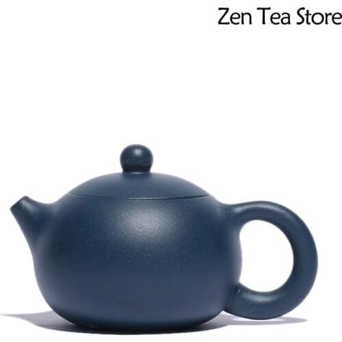 110ML Yixing Purple Clay Teapot Raw Ore Azure mud Xishi Pot Vintage Drinkkware Kung Fu Tea Set Zisha Pots for Birthday Gift