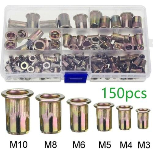 Rivet Nut M3 M4 M5 M6 M8 M10 Rivet Set Color Zinc Plated Carbon Steel Rivets Threaded Rivet Metal Plate Tube Fastener