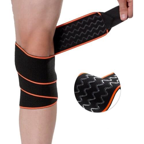 2PCS Elastic Bandage Sport Non-slip Nylon Knee Strap Wraps Fitness Weight Lifting Training Knee Band Belts Pain Relief Protector