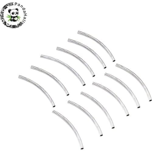 200 pcs Curved Brass Tube Beads Jewelry Findings Components For Jewelry Making DIY about 2mm wide, 35mm long, hole: 1mm