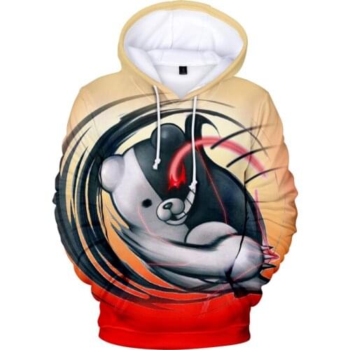 Aikooki Monokuma 3D Hoodies Men Women Sweatshirts Harajuku Hoodie pullovers Print 3D Monokuma Hoodies Boys/girls Cool Coat Top
