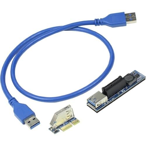 PCI-E Add On Cards PCI Express USB 3.0 Adapter Raiser Extender PCIE Riser Raiser USB3.0 SATA X1 to Dual X4 Slot Expansion Card