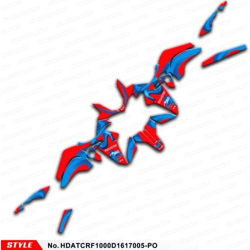 Aftermarket Custom Graphics Sticker Vinyl Decals for Africa Twin CRF1000D CRF1000L 2016 2017, Style No.HDATCRF1000D1617005-PO
