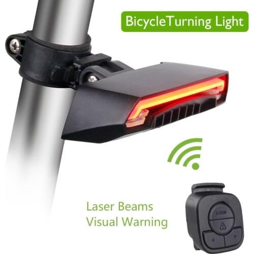 Wireless Bike Bicycle Rear Light laser tail lamp Smart USB Rechargeable Cycling Accessories