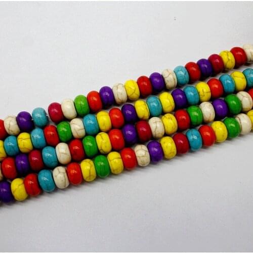 Turquoises Beads Howlite Multi Color Heishi Rondelle Spacer Loose Beads