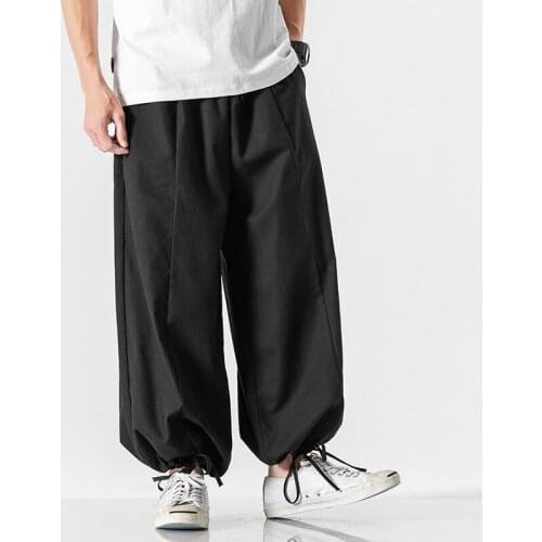 Streetwear 2021 Mens Harem Pants Cotton Linen Casual Sweatpants Men Fashion Woman Jogging Pants Big Size Loose Trousers 5XL