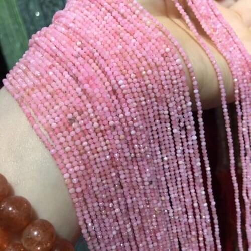 LE SKY Small Beads Natural Stone Beads Powder opal 2mm Section Loose Beads for Jewelry Making Necklace DIY Bracelet