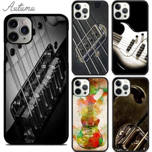 Guitar Bass Rock Strings Phone Case for iPhone 11 12 Pro Max mini X XR XS SE 2020 5 6S 7 8 Plus Samsung Galaxy S8 S9 S10 Cover