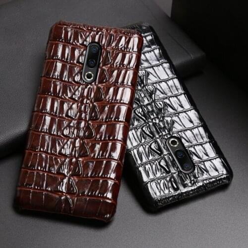 Genuine Leather Phone Case For Meizu 16th Plus 16 16X 17 Pro 7 Plus X8 Cases Luruxy Cowhide Crocodile Tail Texture Back Cover