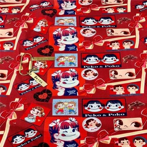 Cartoon Kids Print 100% Cotton Fabric for Girl Clothes Bedding Set Hometextile Cushion Cover Bags DIY