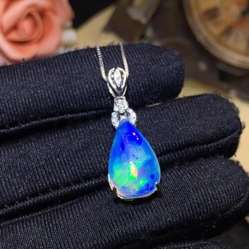 Elegant Engagement Gift Best Quality Luxury Opal necklace pendant 100% Natural Pink Opal pendants 925 sterling silver jewellery