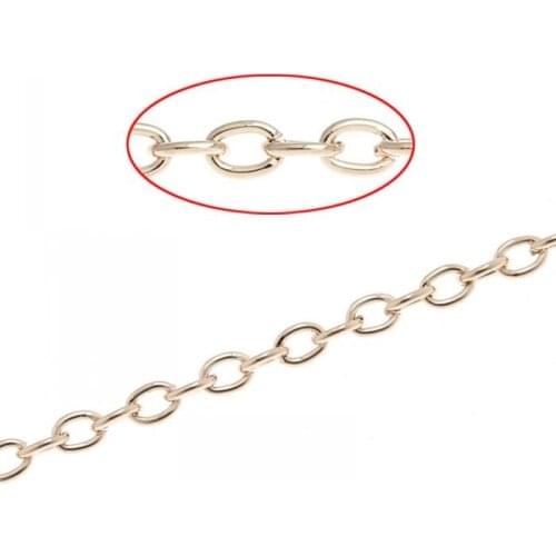 DoreenBeads Link-Opened Cable Chains Findings rose gold color 3.5mm x 3mm,10M