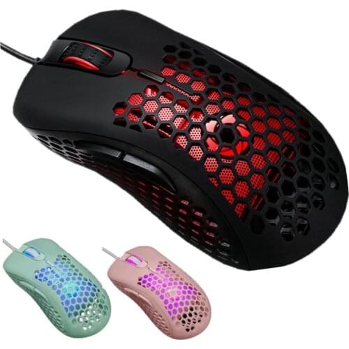Gaming Mouse Gamer Kit LED USB Wired Optical Ergonomic Mause RGB Cable Light-Weight Hollow 6 Key Cute Magic Mouse For PC Laptop