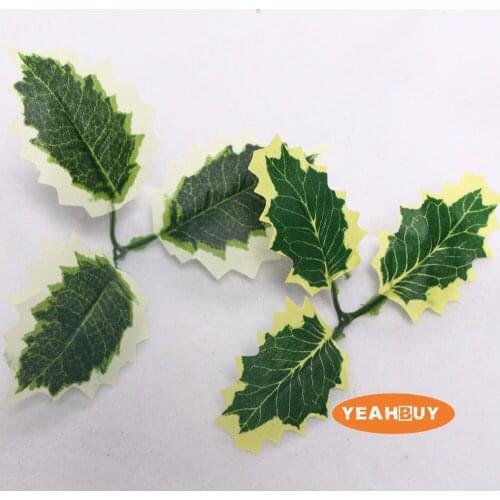 8*6cm Silk Tri-Fold Leaves Christmas Decorations Supplies Artificial Flowers Accessories Lifelong Simulation Leaves