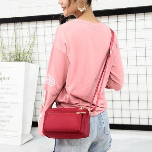 Casual Small Shoulder Bag for Women Colorful Square Adjustable Corssbody Sling Bags Solid Color Clutch Daily Nylon Purse New