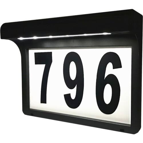 House Number Solar Led Light Outdoor Doorplate Address Lamp Door Number Outdoor Lighting With Solar Rechargeable Battery