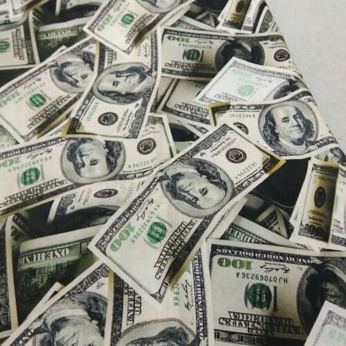 ViaPhil Brand New 100% Cotton USD US Dollar American Dollar Fabric Sewing Home Cloth Dress Textile Tissue Patchwork 50x105cm