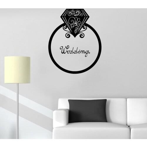 Big Ring Wallpaper Removable Decals Wedding Palace Bridal Shop Art Decoration Wall Stickers for Celebration Decor TA172