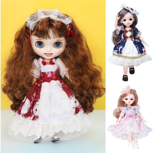 Lolita Student Outfit BJD Doll Clothes Skirt Accessories Coat Winter Clothes Princess costume Suit For Blyth Obitsu 12inch Dolls