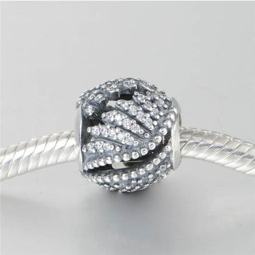 Fits Pandora bracelets Majestic Feathers Charms Micro Pave Phoenix Feather Charm New 925 Sterling Silver Bead Jewelry LW613
