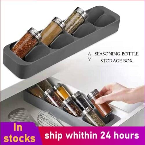8 Grid Spice Storage Rack Drawers Condiment Seasoning Bottle Holder Box Kitchen Organizer Shelf for Spice Jar Condiment Case
