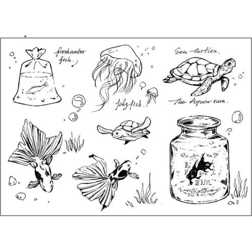 KLJUYP Aquarium Transparent clear stamp for DIY Scrapbooking/Card Making/Kids Christmas Fun Decoration Supplies