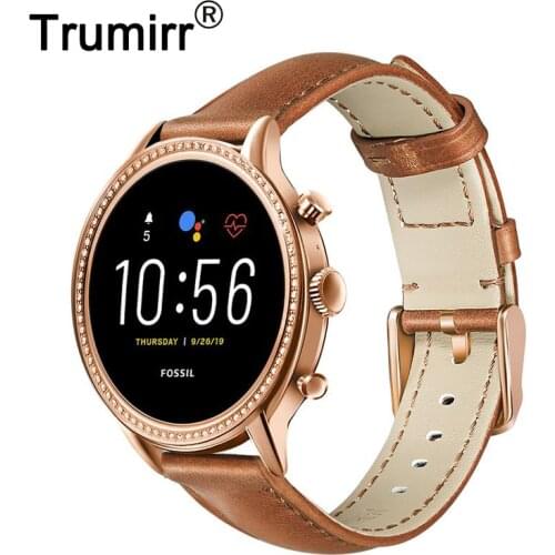 Crazy Horse Genuine Leather Watchband for Fossil Gen 5 Julianna Carlyle Garrett Watch Band Quick Release Strap Wrist Bracelet