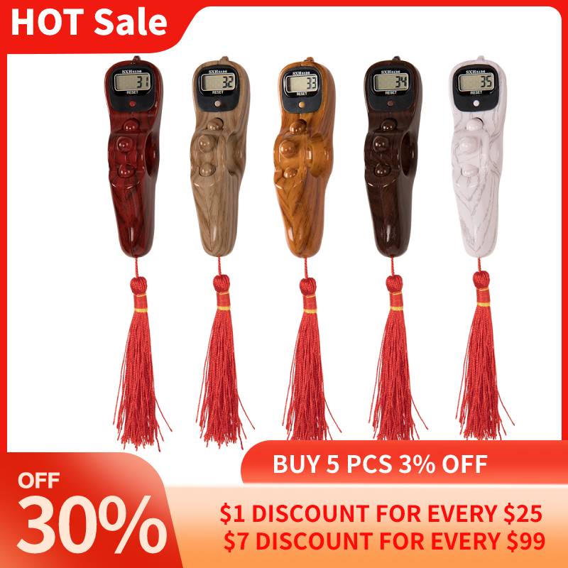 LED Electronic Counter Easy Resettable Rosary Bead Register Portable Handheld LED Finger Game Decompression Toy