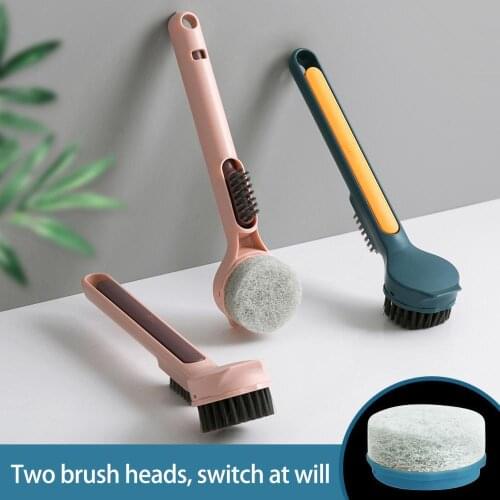 Detachable Long Handle Pot Dish Bowl Cleaning Brush Kitchen Slot Dust Scrubber Pan Pot Dish Sink Brush Household Accessories