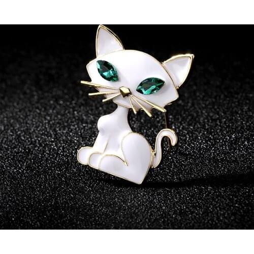 Cute kitten brooch pin high-quality enamel ladies coat apparel jewelry accessories