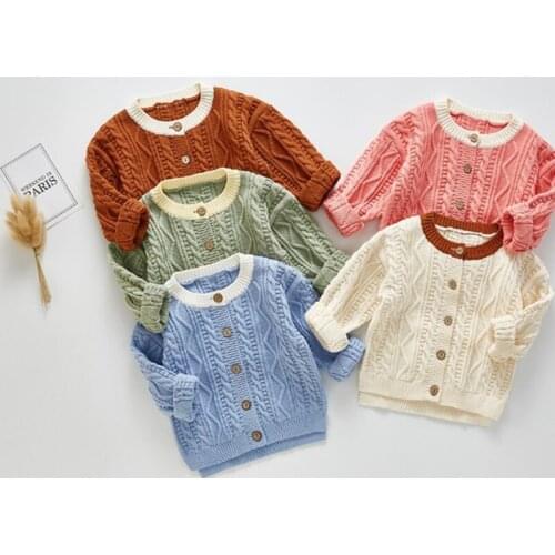 Baby Sweater Cotton Knitted Baby Cardigan Coat Clothes Baby Girl Sweater Toddler Cardigan Cotton Newborn Baby Boys Sweaters