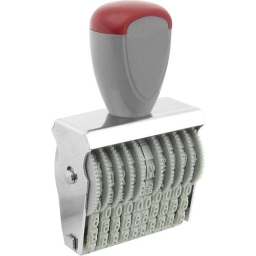 Office 10 Band 5mm x 3mm Rubber 0-9 Numbers Numbering Stamp Gray Red