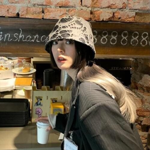 Spring And Summer Womens Bucket Hat Hole Fishermans Hat Outdoor Simple Sunshade Womens Hat Retro Overstate Gorros