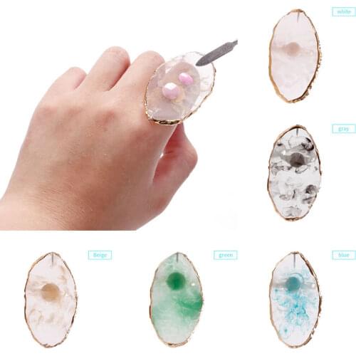 1 Pc Resin Nail Art Ring Palette Finger Ring Plate Mixing Nail Art Showing Shelf Nail Painting Plate Nails Art Equipment