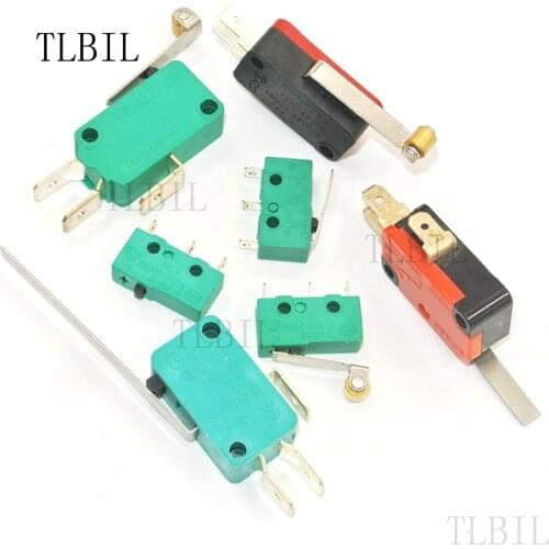 10Pcs KW1-103 V-152-1C25 KW4-3Z-3 KW3-0Z KW Micro Roller Lever Arm Normally Open Close Limit Switch