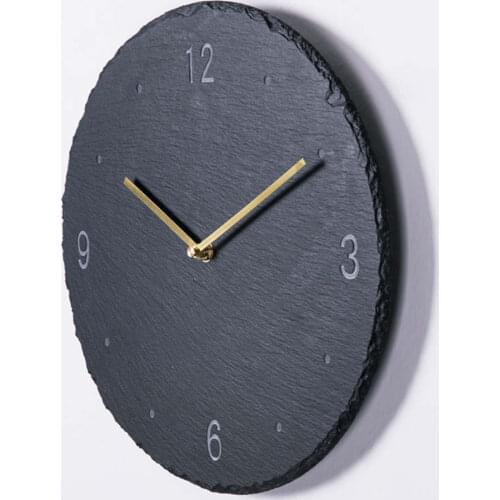 12 Inch Creative Slate Wall Clocks Ins Simple Black Rock Wall Clock Living Room Modern Art Decor 10 inch Hang Clock