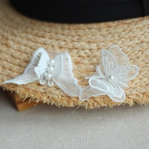 MLAEY 5PCS Lace Butterfly Iron on Patches for Clothing DIY Wedding Decorative Embroidery Patch Applique Clothes Stickers